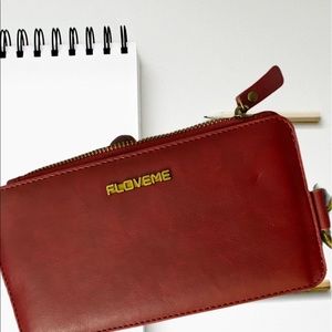 🦋 Red clutch/wallet cellphone holder